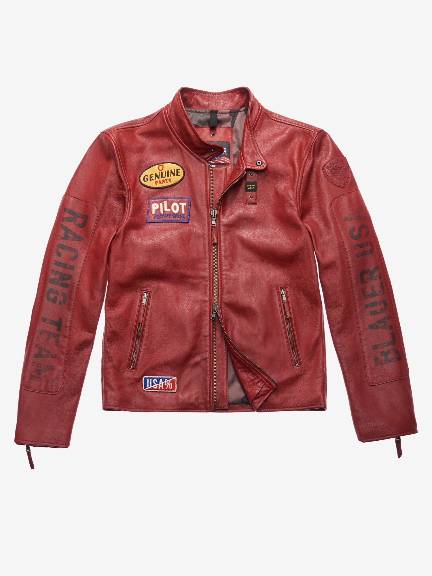 Leather Jackets For Men Padded Stylish Blauer Usa Blauer Harris Leather Jacket Red Bloode 1