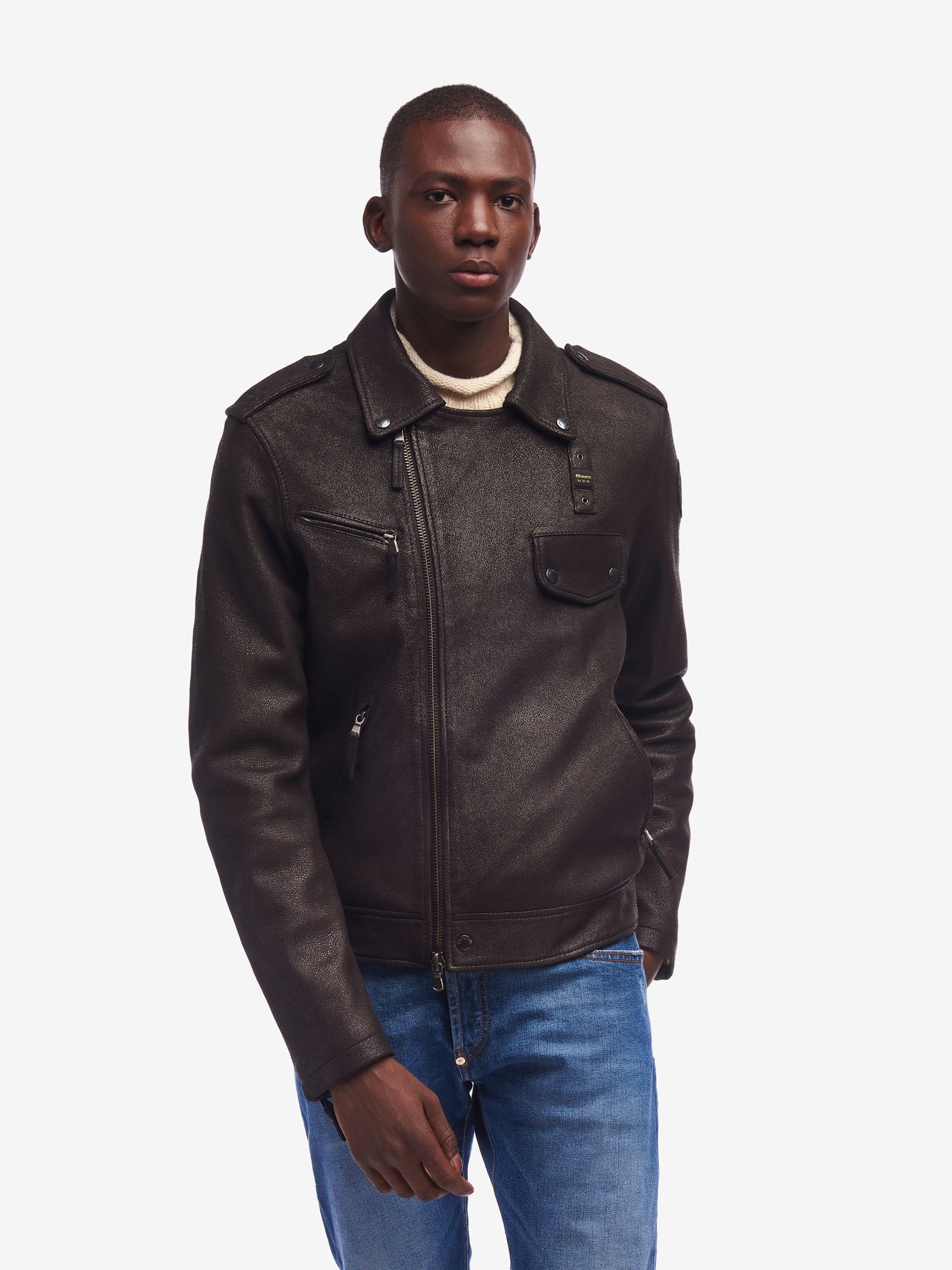 Simpson Rugged Leather Jacket | Blauer®