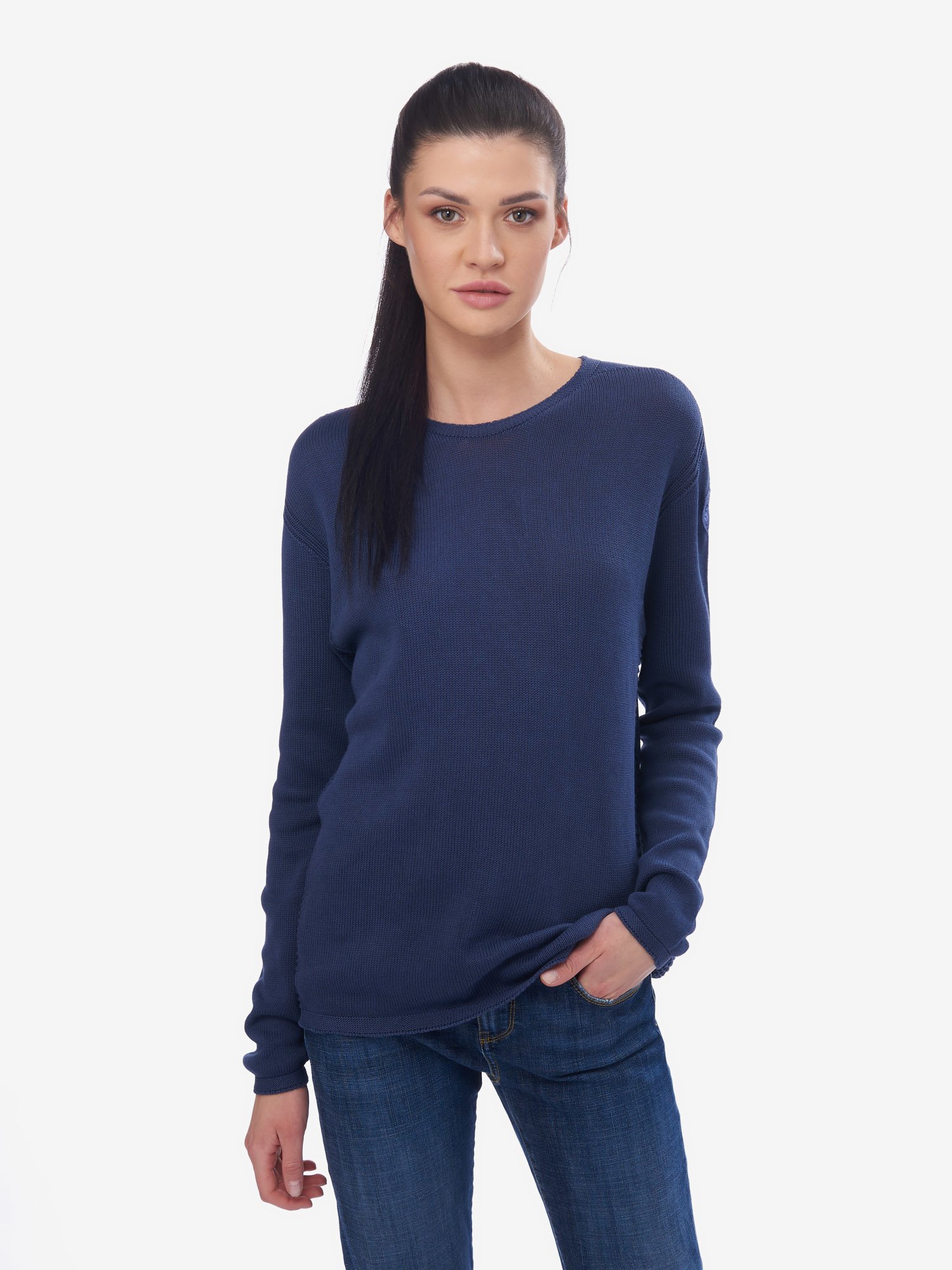 Blauer Strickpullover Damen