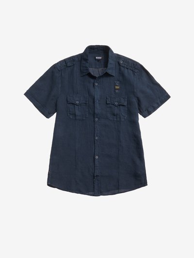 camicia blauer manica corta