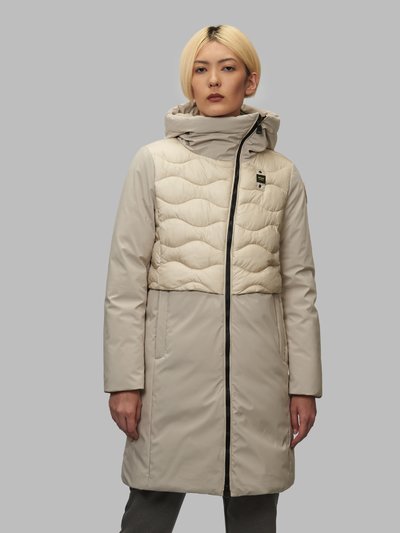 MELANIE LONG DOWN JACKET WITH WAVE-QUILTED VEST