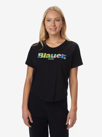 RUBBERIZED T-SHIRT WITH SHORT SLEEVES