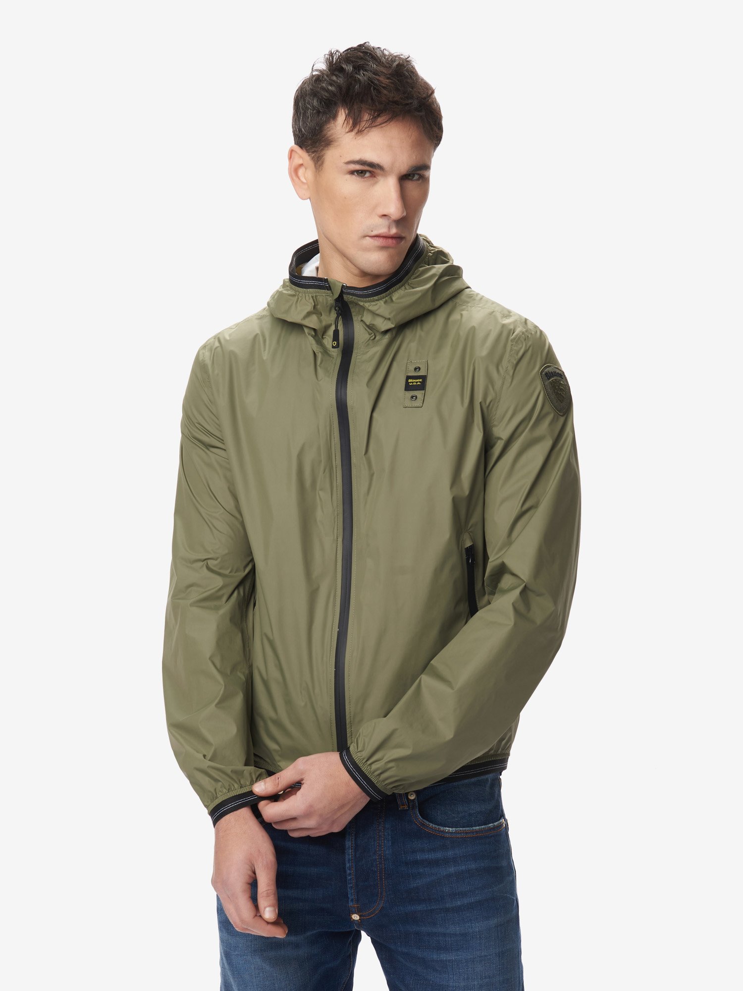 unlined nylon jacket