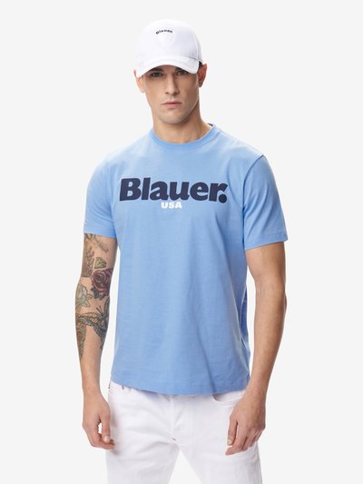T-SHIRT WITH BLAUER SHIELD