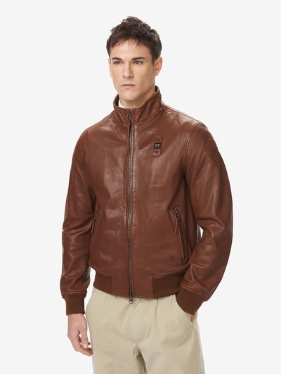 IVAN LINED BOMBER IN SMOOTH LEATHER