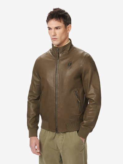IVAN LINED BOMBER IN SMOOTH LEATHER - Blauer