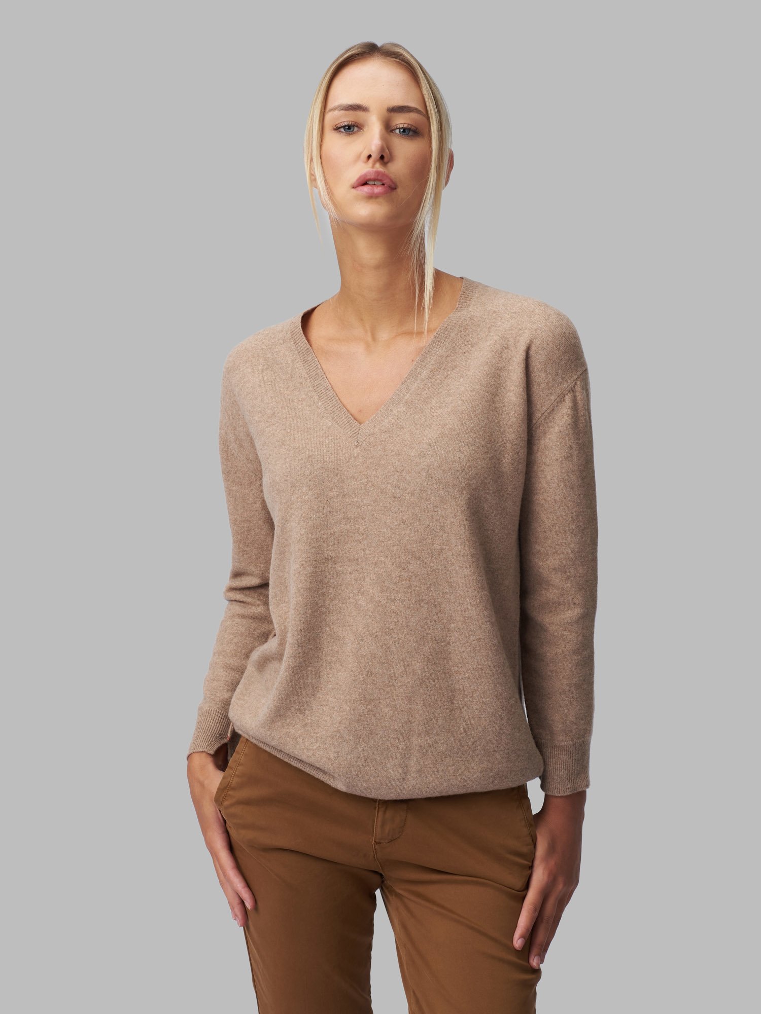 Womens v Neck Cashmere Sweater