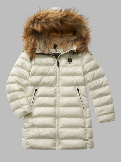 LONG DOWN JACKET WITH FAUX FUR - Blauer