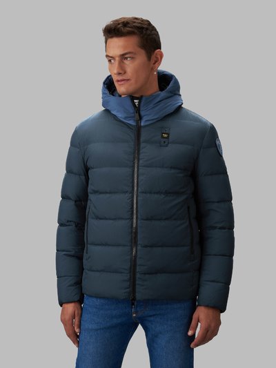 WADE TWO-TONE DOWN JACKET WITH HOOD - Blauer