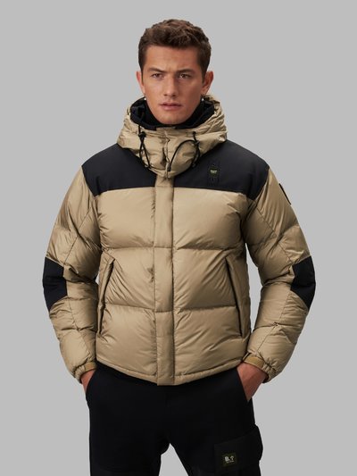 EMERSON TWO-TONE DOWN JACKET WITH CONCEALED HOOD - Blauer