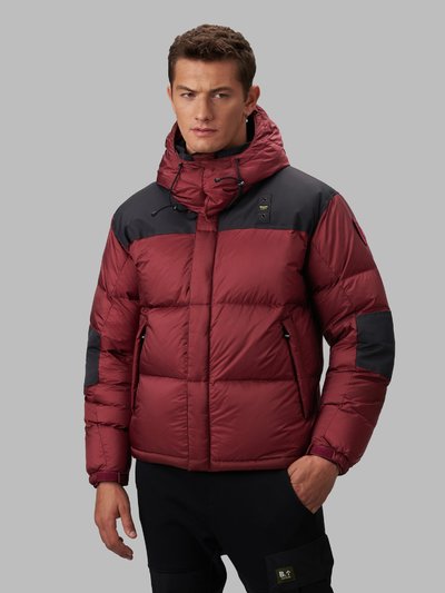 EMERSON TWO-TONE DOWN JACKET WITH CONCEALED HOOD