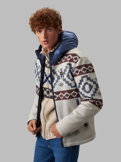 HOUSTON REVERSIBLE DOWN JACKET WITH KNIT MOTIF