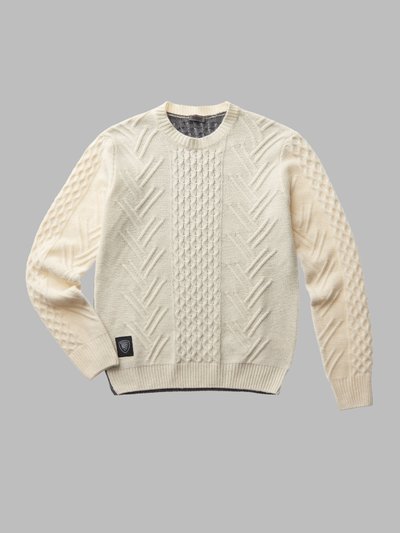 ZWEIFARBIGER STRICKPULLOVER MIT RUNDHALSAUSSCHNITT_