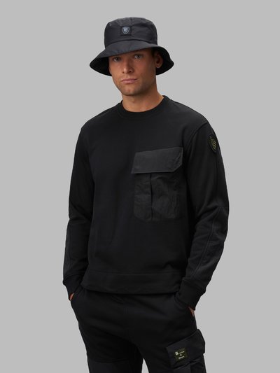 SWEATSHIRT WITH NYLON CREASE INSERTS_