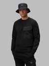 Blauer - SWEATSHIRT WITH NYLON CREASE INSERTS - Black - Blauer
