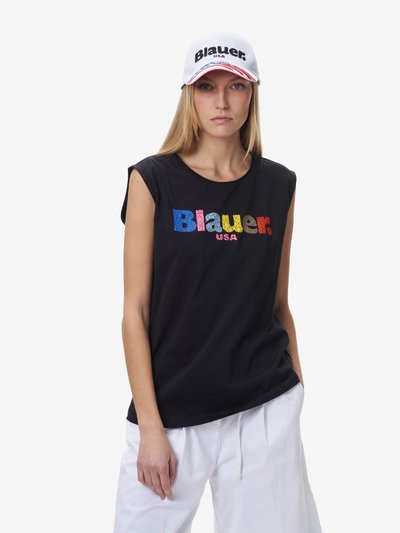 TANK TOP WITH BLAUER LETTERING