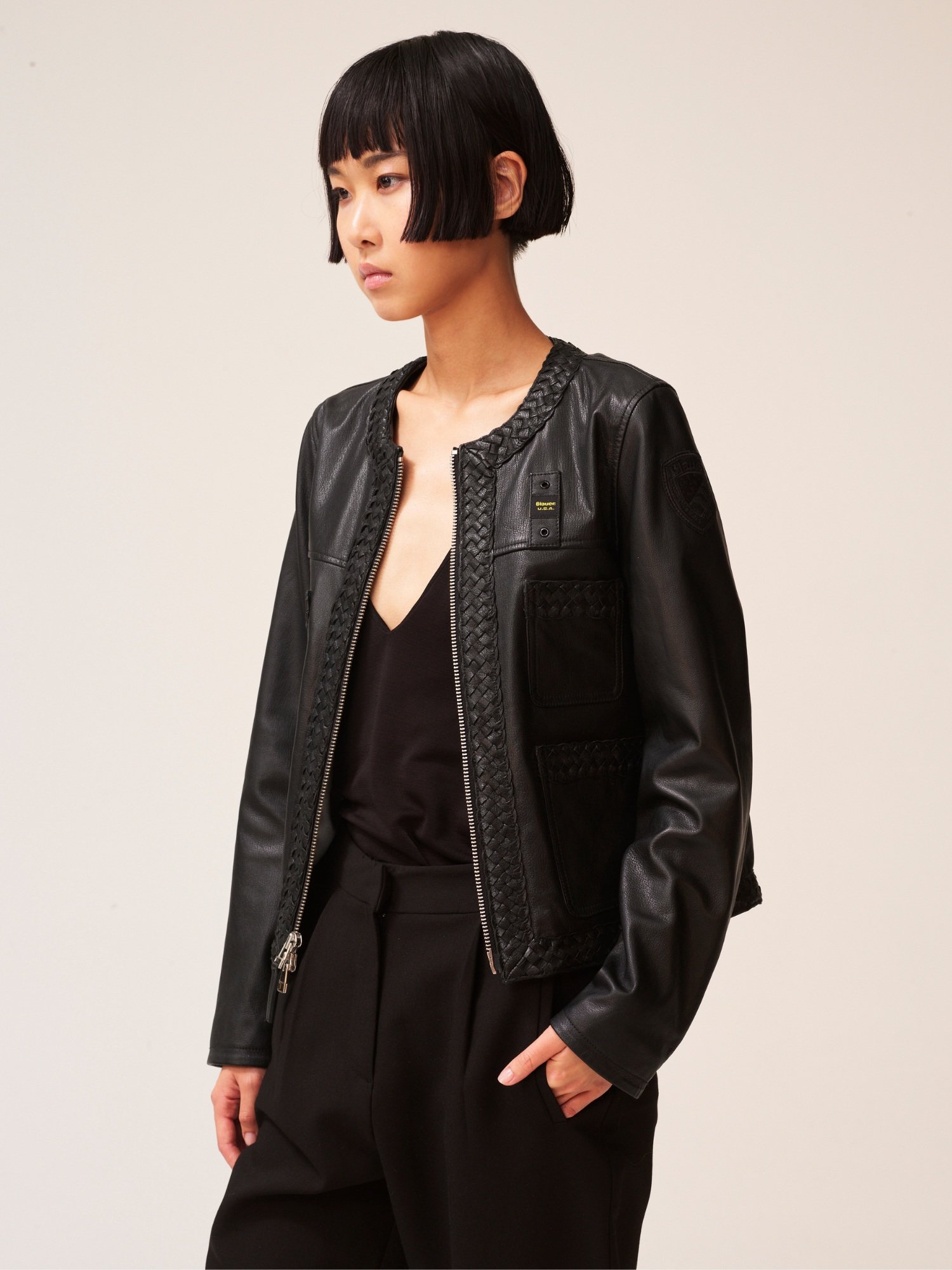 XXL Zipper Leather Insert Coat - Women - Ready-to-Wear