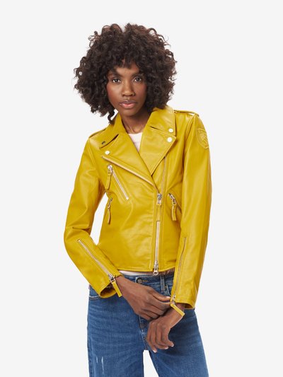 Liz Jacket, Pale Yellow - Leather