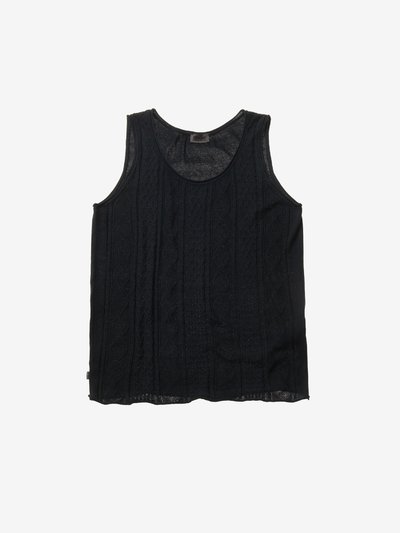 SLEEVELESS SWEATER WITH VERTICAL EMBROIDERY
