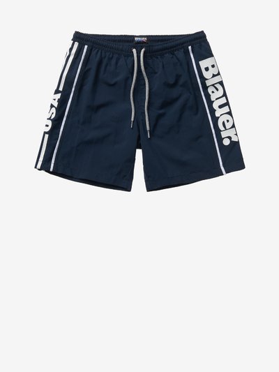 BOYS BOXER SWIMSUIT WITH SIDE PRINT - Blauer