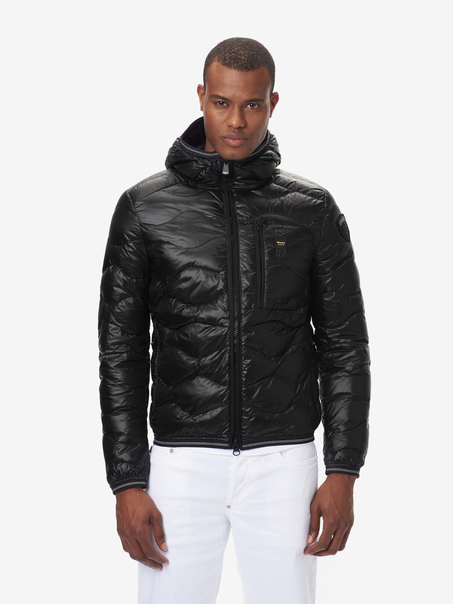 Hudson Wave-Quilted Down Jacket With Hood | Blauer