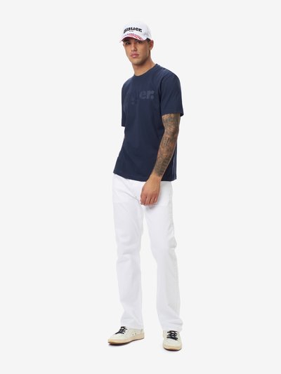 Camiseta con frase blanca hombre parce navy blue brandford