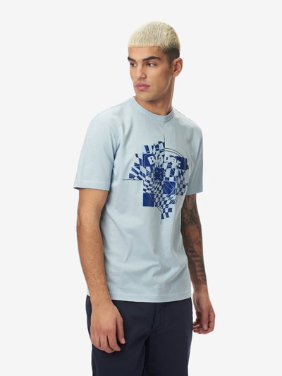 T-SHIRT WITH SHIELD ON RAISED BACKGROUND