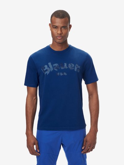 MENS T-SHIRT WITH PAINTED EFFECT BLAUER LOGO