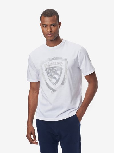 MENS T-SHIRT WITH PAINTED EFFECT BLAUER SHIELD