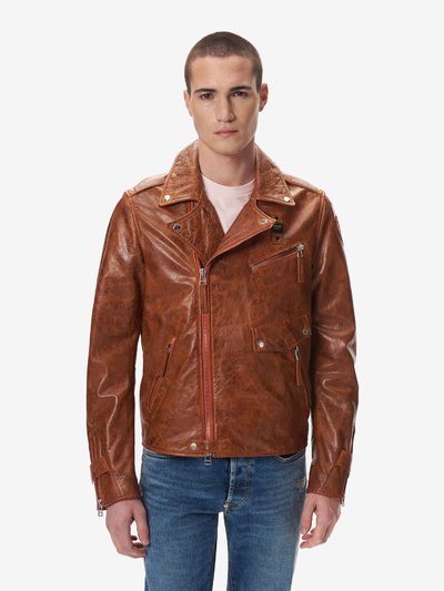 CAZADORA BIKER DE PIEL RESQUEBRAJADA MATTHEW