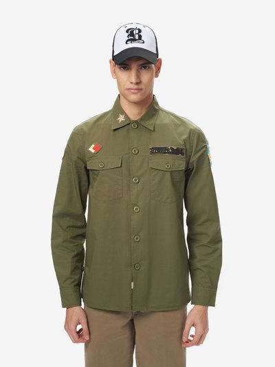 SHIRT WITH MILITARY PATCHES - Blauer