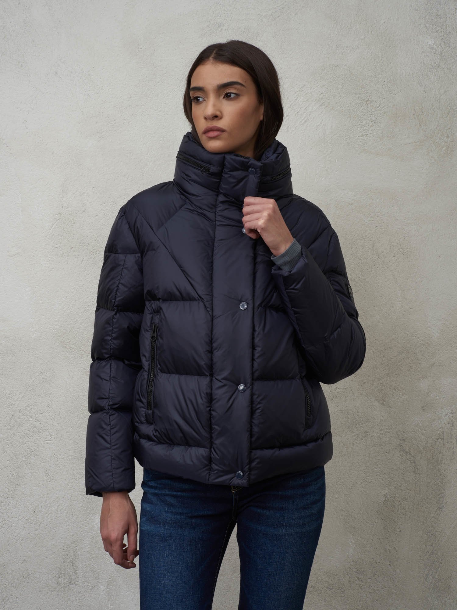 Short Down Jackets's Addison Double Neck Down Jacket | Blauer ®