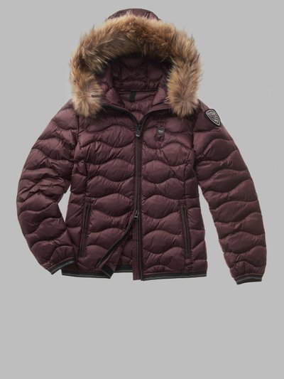 SCHÖNE MODISCHE WELLENFÖRMIGE DAUNENJACKE MIT PELZBESATZ ALDIE_1