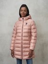 Blauer - ADELAIDE LONG JACKET WITH ECO PADDING - Pale Pink Ins Blackberry - Blauer