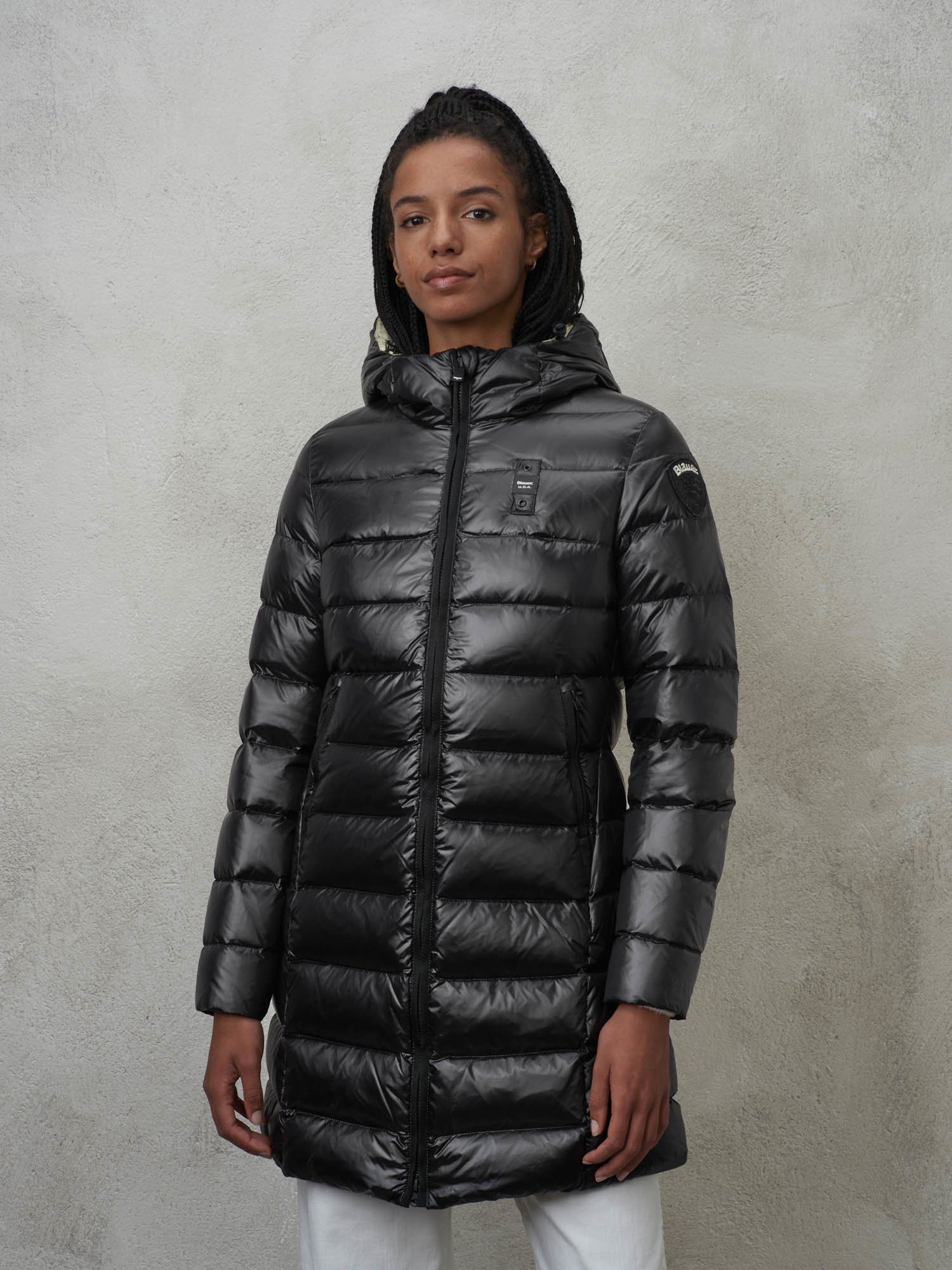 Piumino Lungo Blauer Donna Giubbotto Blauer Parka Blauer Basic