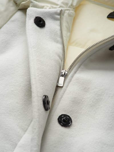 Gultown - Collared Plain Fluffy Hook And Eye Jacket