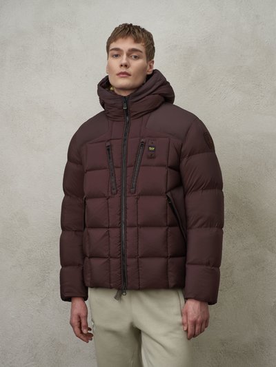 RYDER MATTE NYLON DOWN JACKET WITH CHECK STITCHING