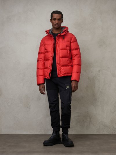 Men's Clipper Down Jacket With Lining In Contrasting Colour