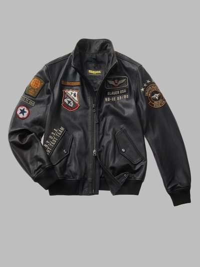 Men's Kai Academy Leather Bomber Jacket