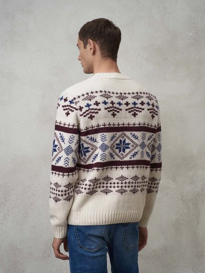 Très Bien - Iggy Drawn Cableknit Jacquard Sweater Navy