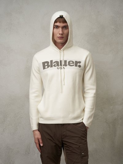 SWEATER WITH ATTACHED HOOD - Blauer