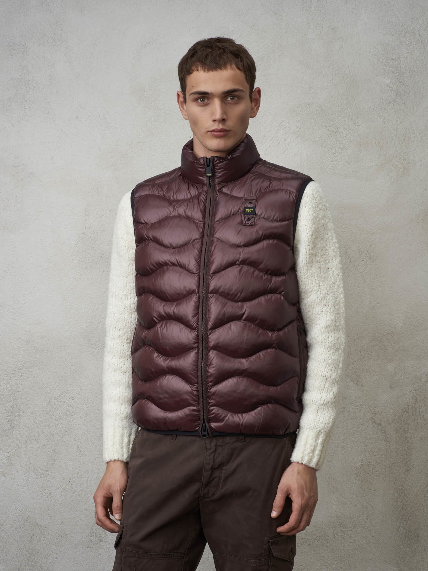 Blauer - ECO REMBOURRÉE GILET DANNY - Blackberry Ins Egeo Sea - Blauer