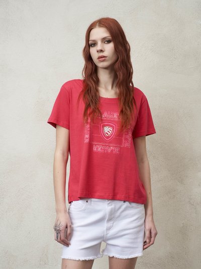 TWO-TONE T-SHIRT WITH DECORATION