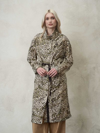 IVY LONG UNLINED COAT WITH ANIMAL PRINT