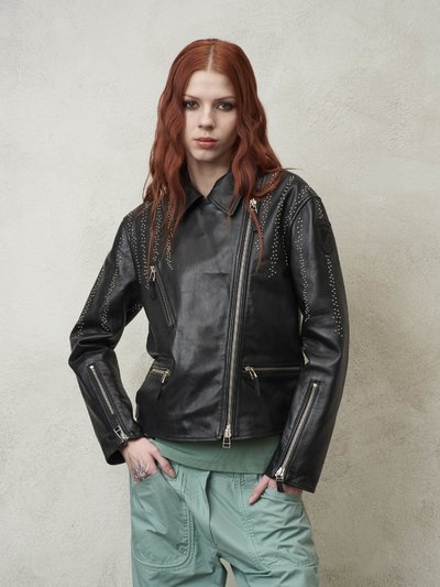 Womens Shiny Black Leather Biker Vest - Leather Waistcoat
