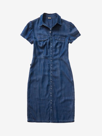 SHORT SLEEVE DRESS IN COTTON CHAMBRAY_1
