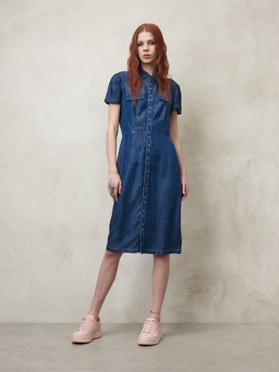 SHORT SLEEVE DRESS IN COTTON CHAMBRAY