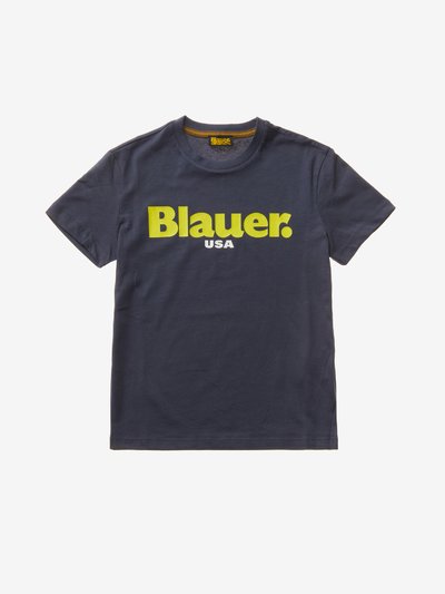 T-SHIRT JUNGEN AUFDRUCK BLAUER - Blauer