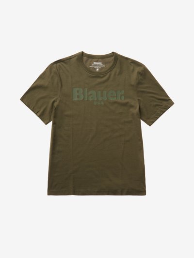 T-SHIRT WITH TONAL BLAUER LETTERING_1