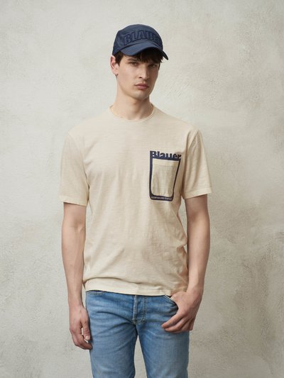 T-SHIRT WITH SMALL POCKET - Blauer